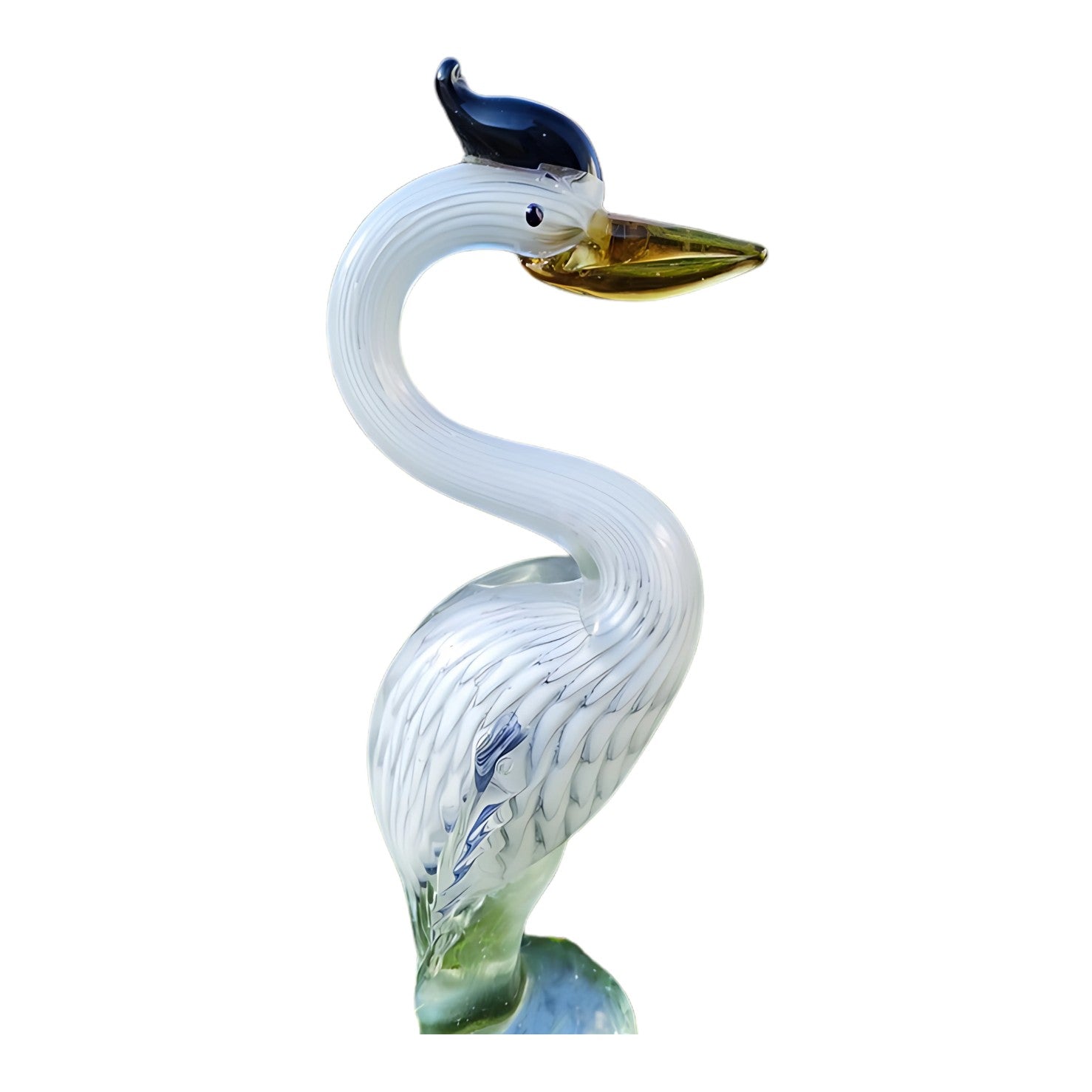 Murano Style Hand-Blown Glass Stork Figurine | Glass & Murano Decor