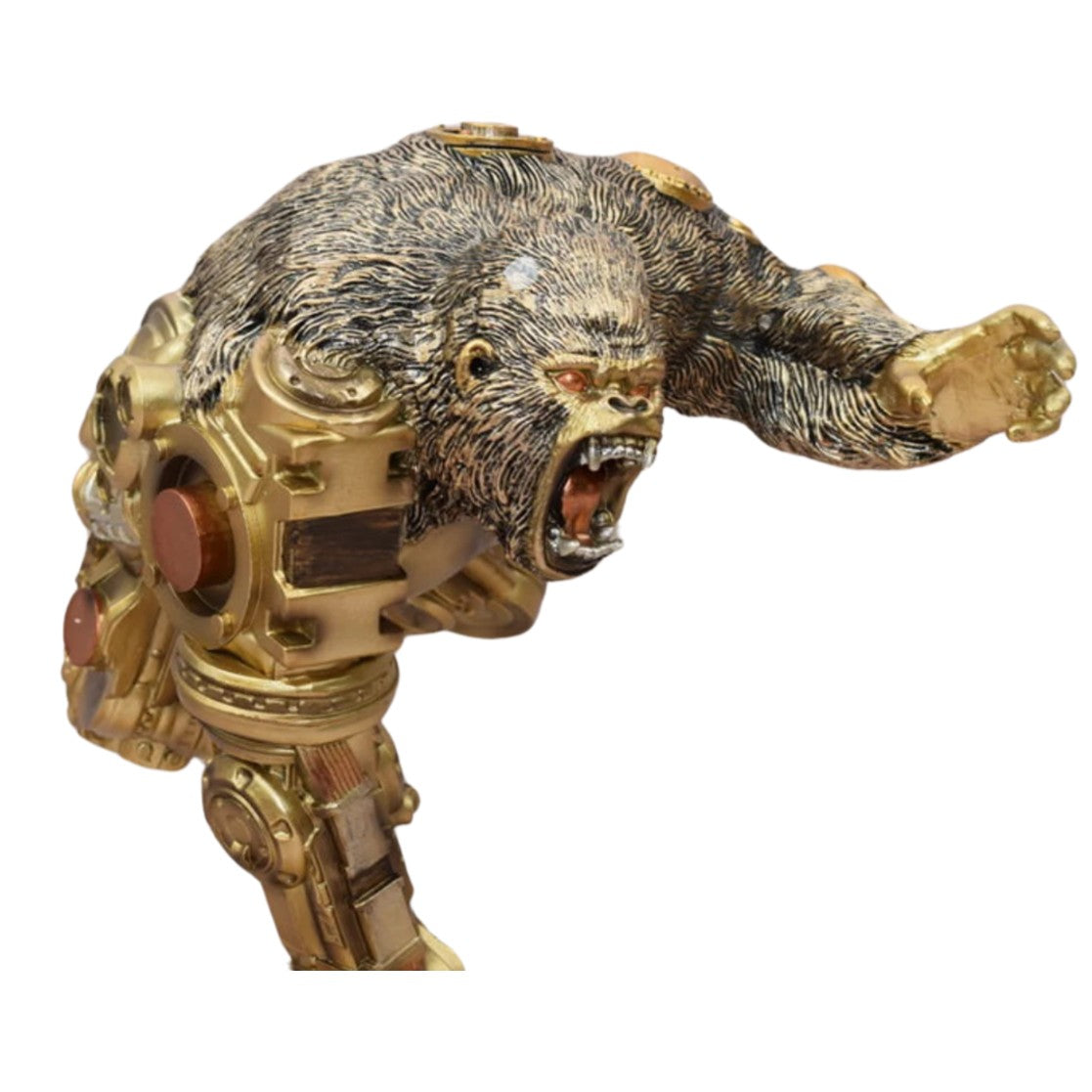 Resin Steampunk Gorilla Figurine on Tank Base | Animal Sculptures