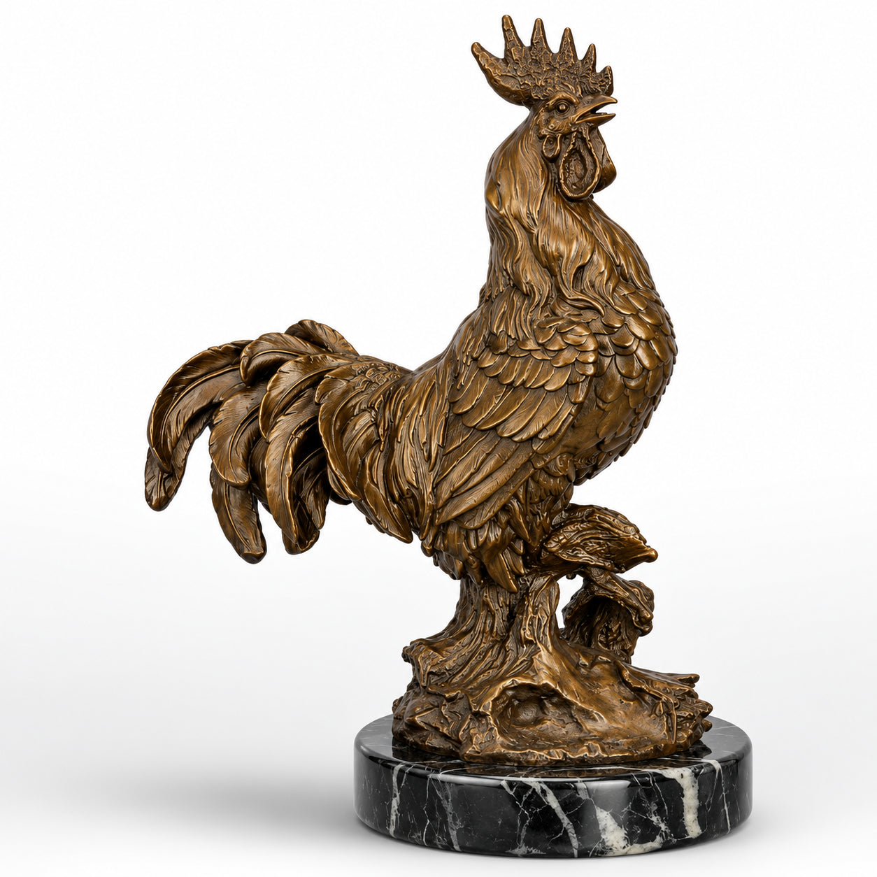 Bronze Sculpture of a Rooster. Animal Decor | Animal Sculptures