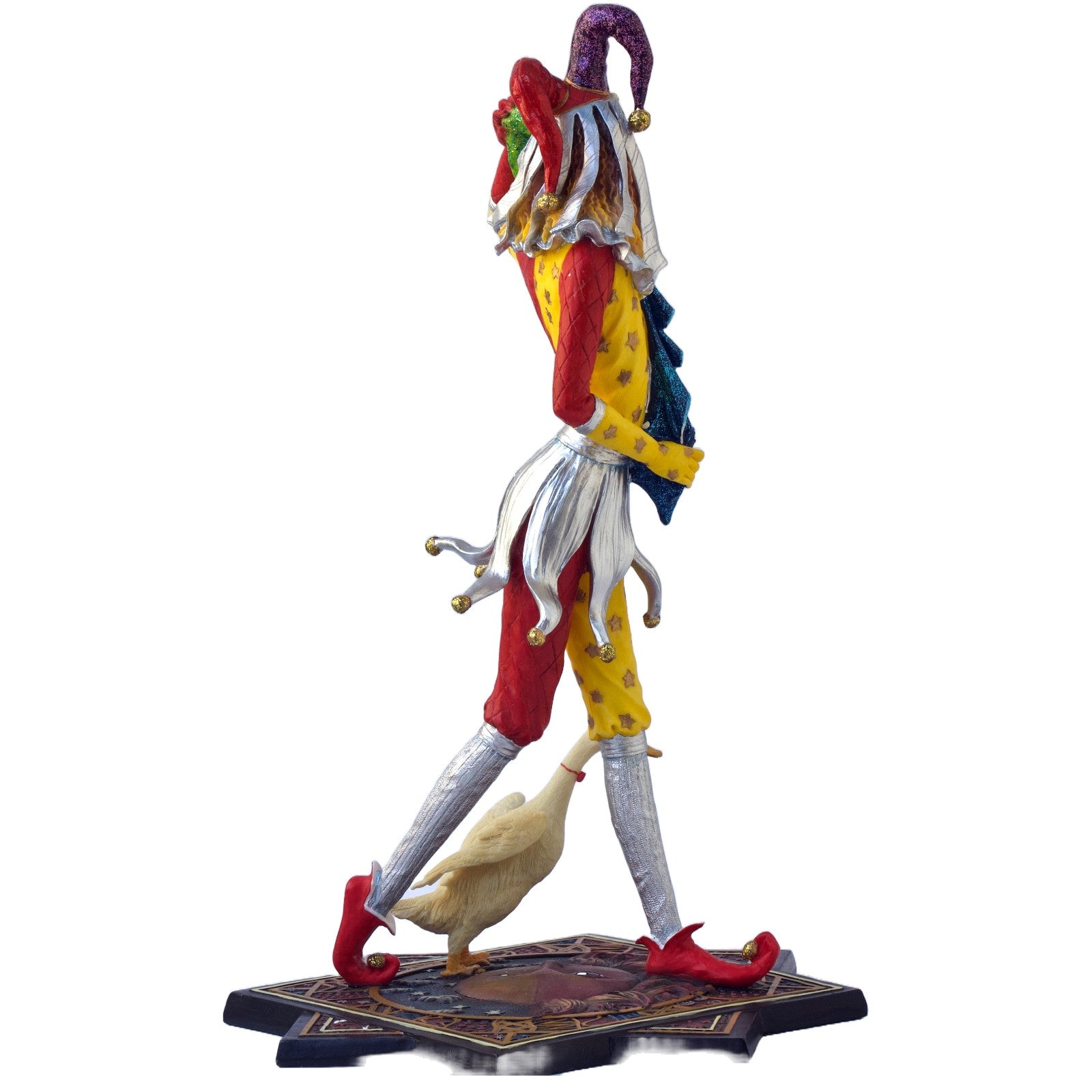 Jester Clown with Duck Figurine. Clown Statue. Jester Sculpture