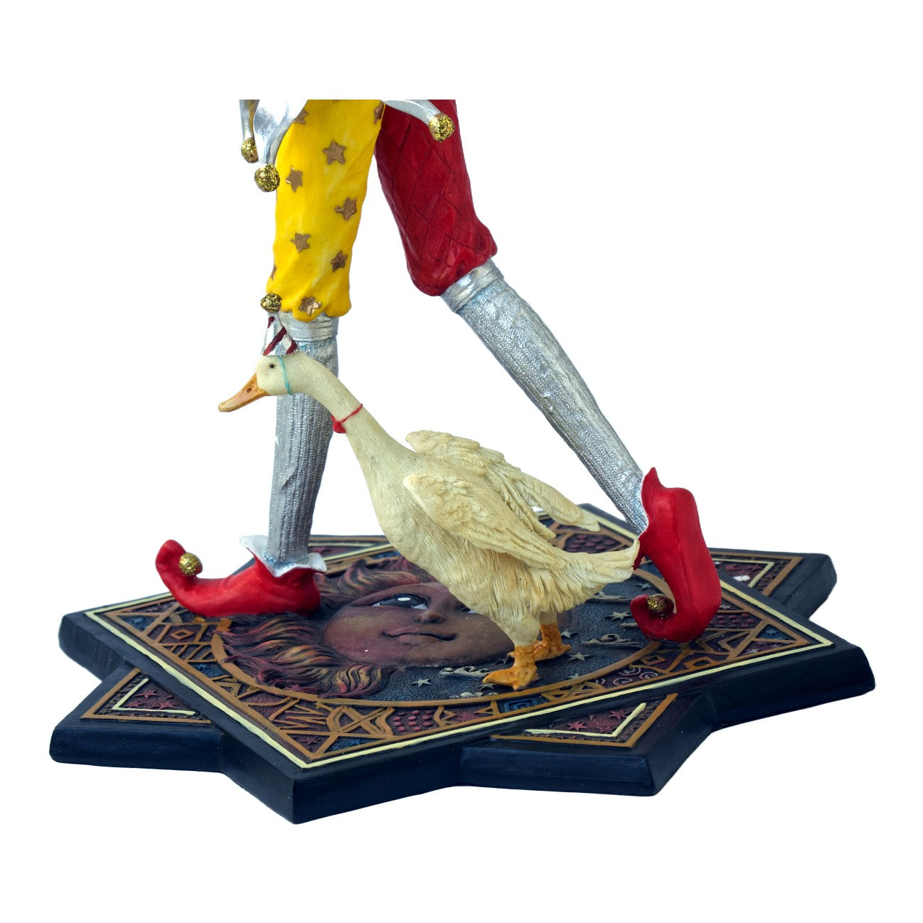 Jester Clown with Duck Figurine. Clown Statue. Jester Sculpture