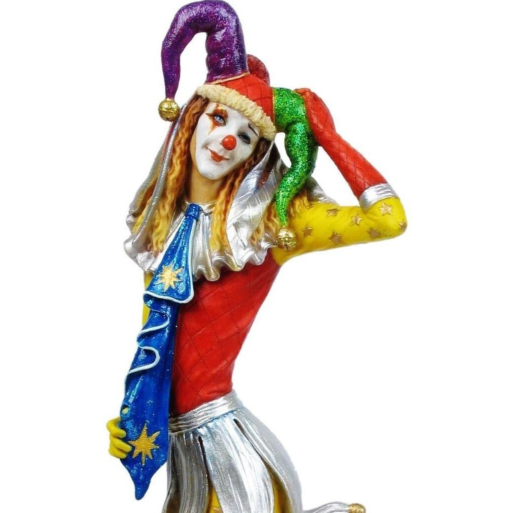 Jester Clown with Duck Figurine. Clown Statue. Jester Sculpture