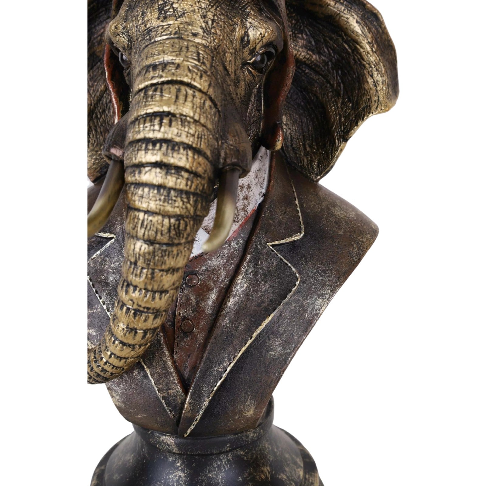 Resin Steampunk Bust of an Elephant in Aviator Outfit | Busts