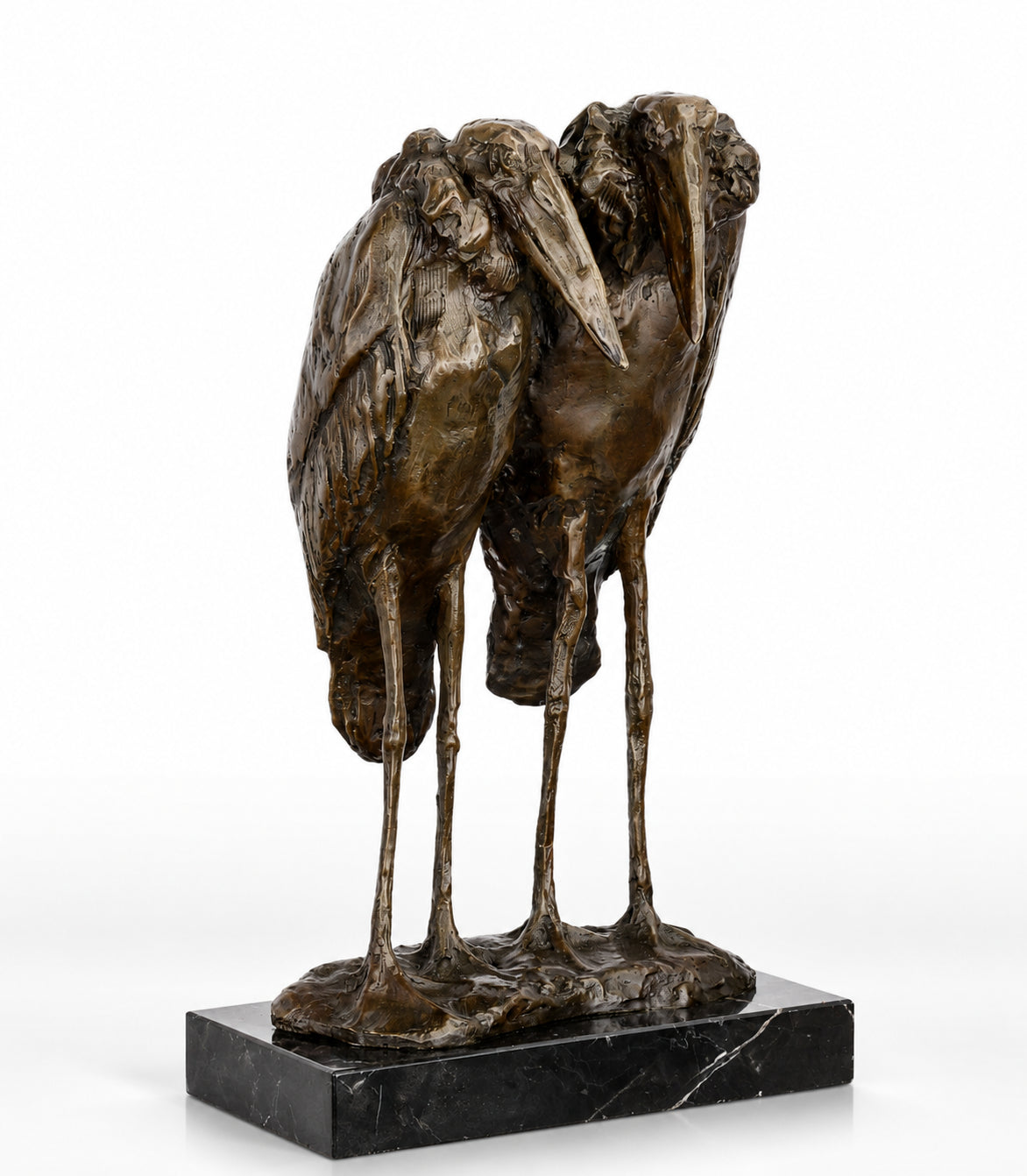 Bronze Sculpture of a Couple of Marabou Storks | Figurines & Statues
