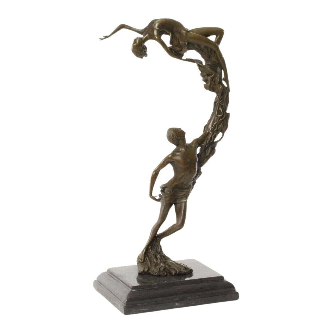 Ascending Lovers Sculpture | Handcrafted Bronze Decor | Gift Idea