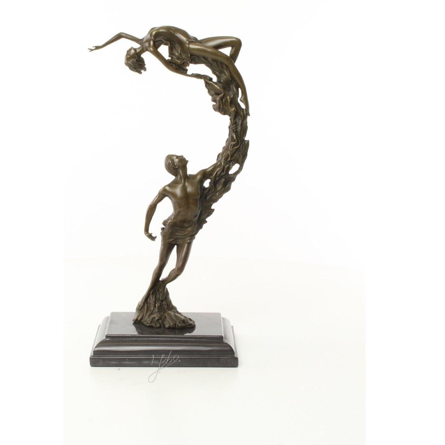 Ascending Lovers Sculpture | Handcrafted Bronze Decor | Gift Idea