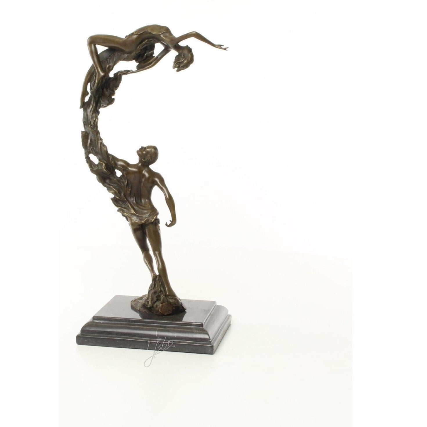 Ascending Lovers Sculpture | Handcrafted Bronze Decor | Gift Idea