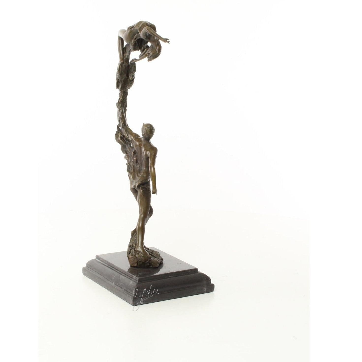 Ascending Lovers Sculpture | Handcrafted Bronze Decor | Gift Idea