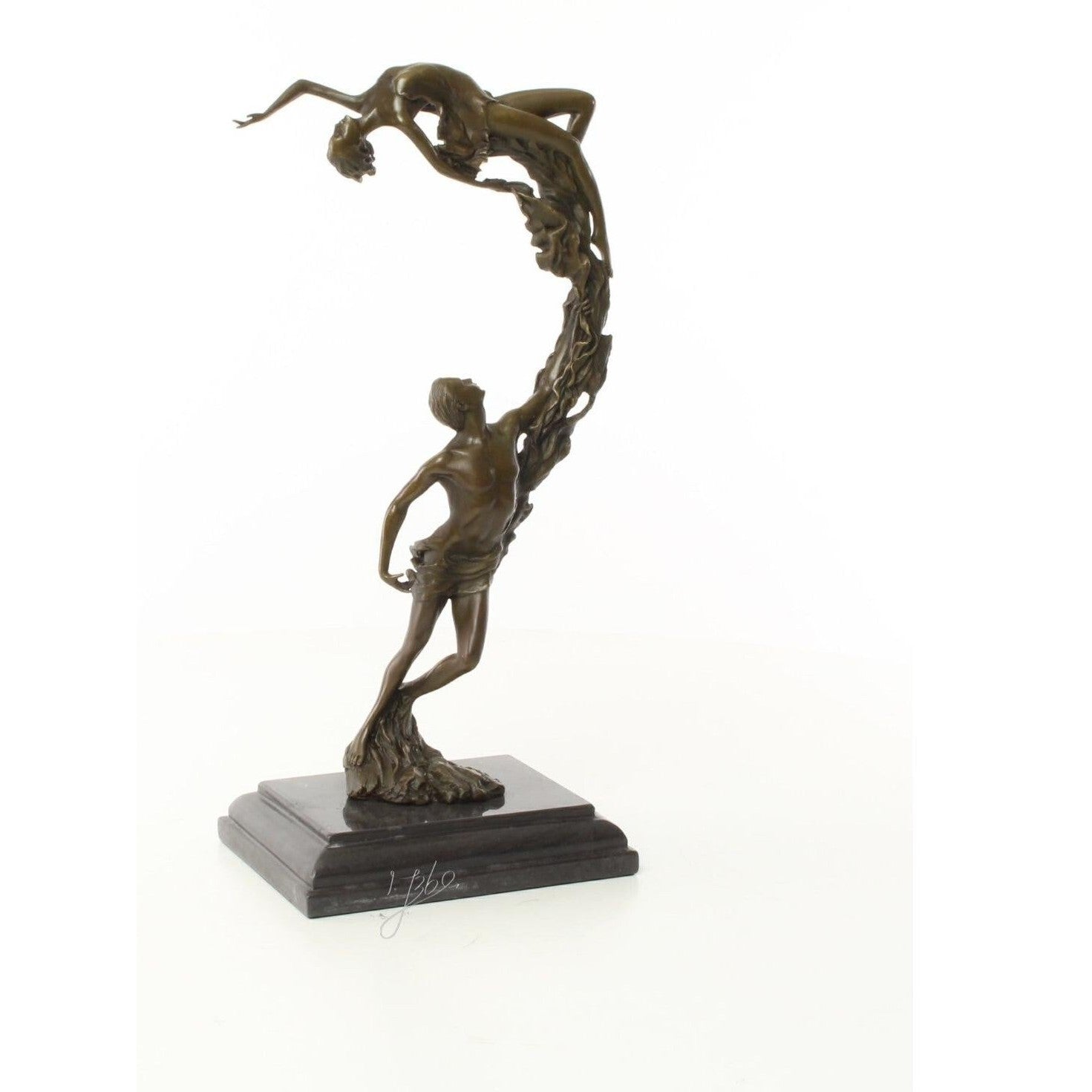 Ascending Lovers Sculpture | Handcrafted Bronze Decor | Gift Idea