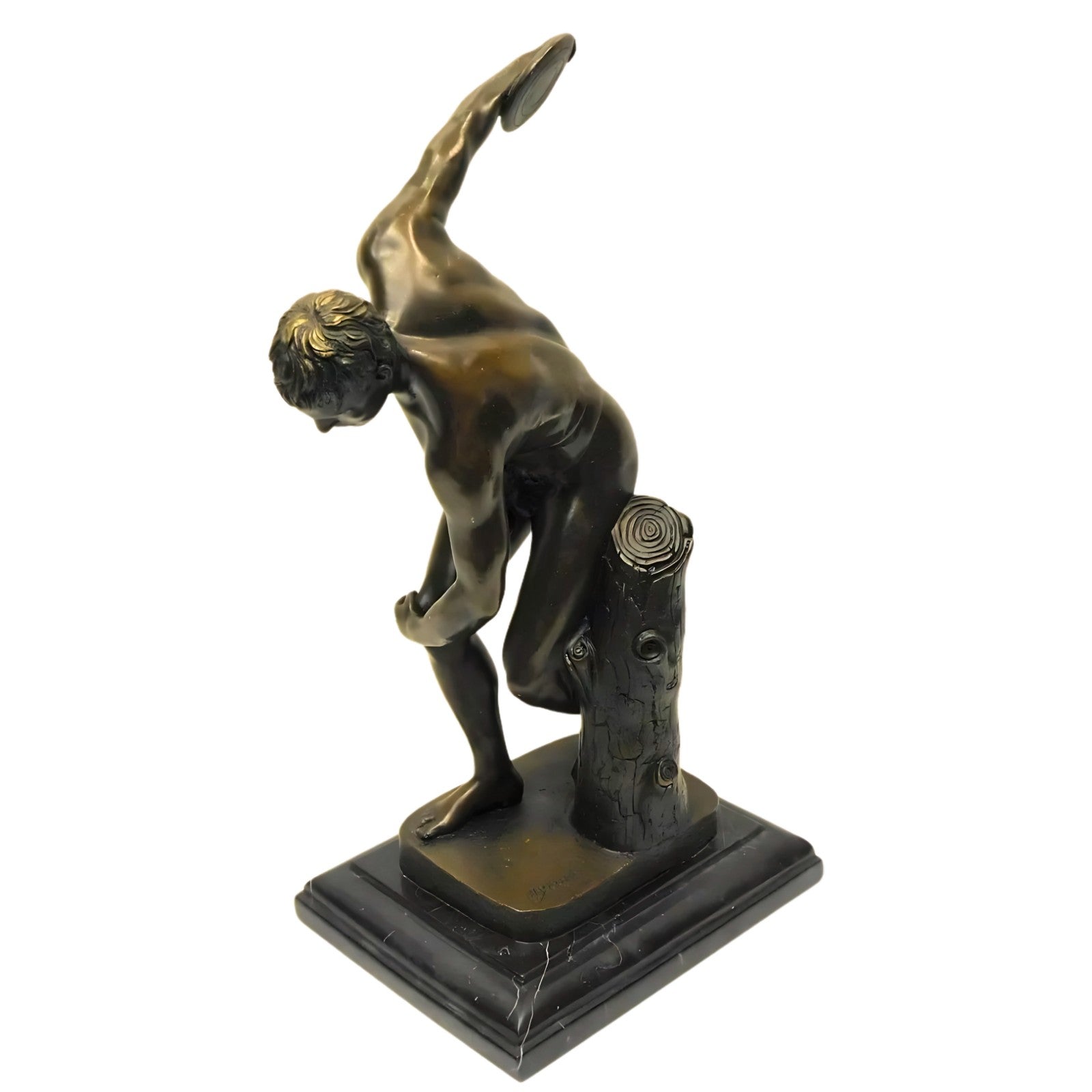 Bronze Sculpture of Discobolos by Myron – Classical Greek Athlete