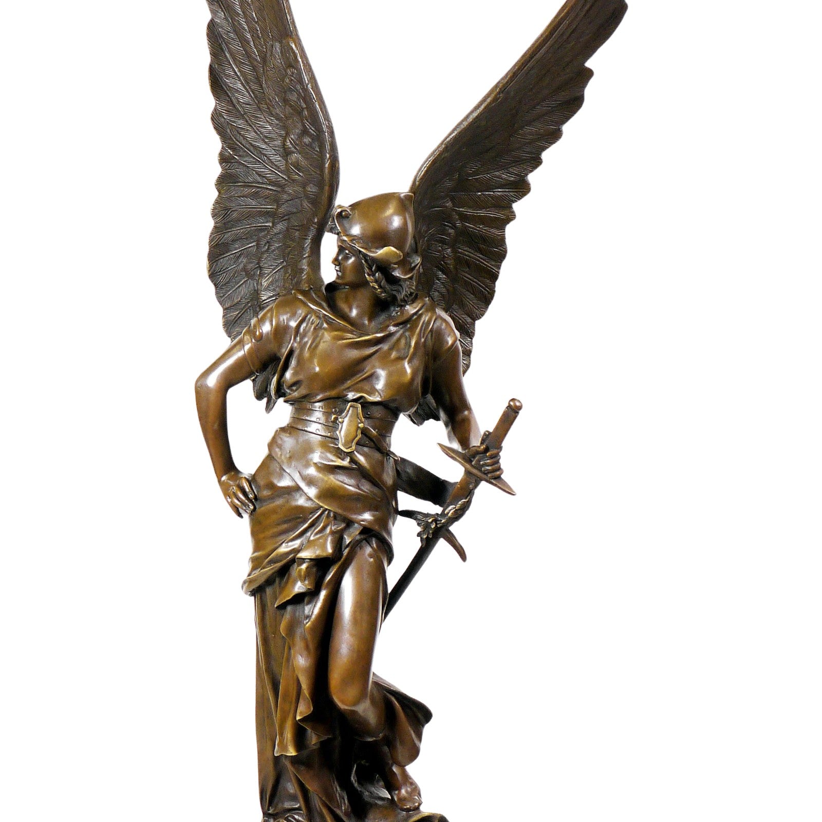 Bronze Sculpture "Peace in Arms" – Winged Warrior with Sword