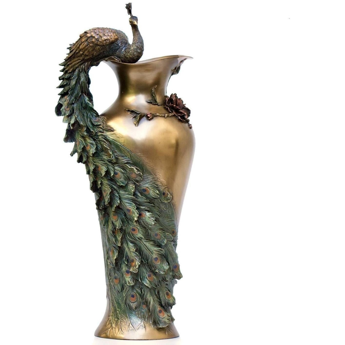 Art nouveau Peacock Vase | Vases & Bowls | Home Decor | Handcrafted