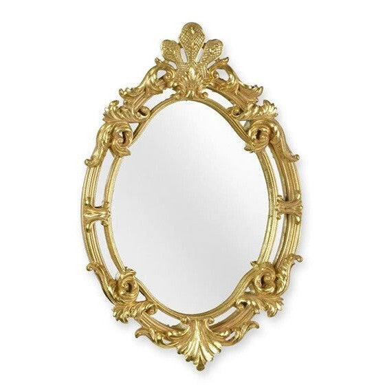 Ornate Oval Wall Mirror | Handcrafted Brass Decor