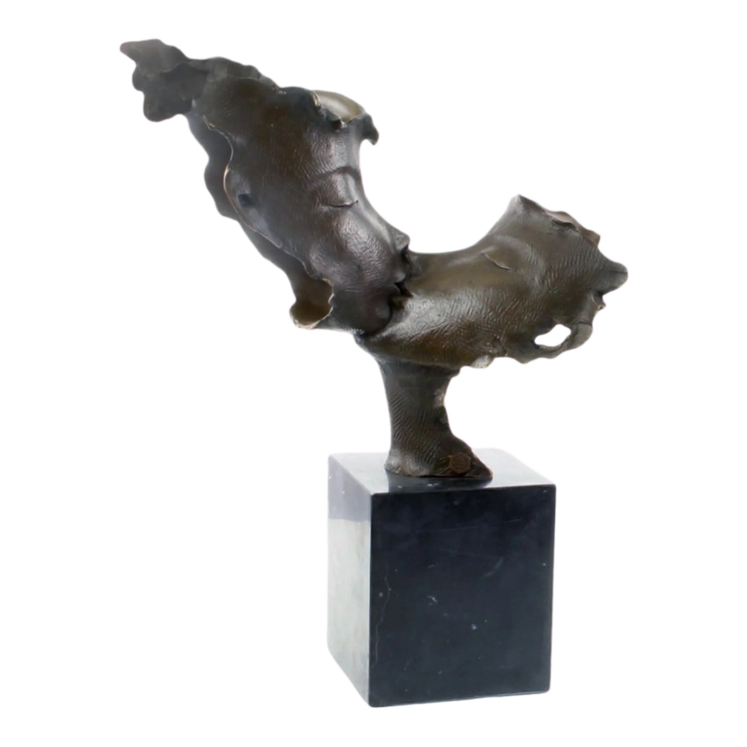 Bronze Sculpture of Two Faces Kissing | Figurines & Statues