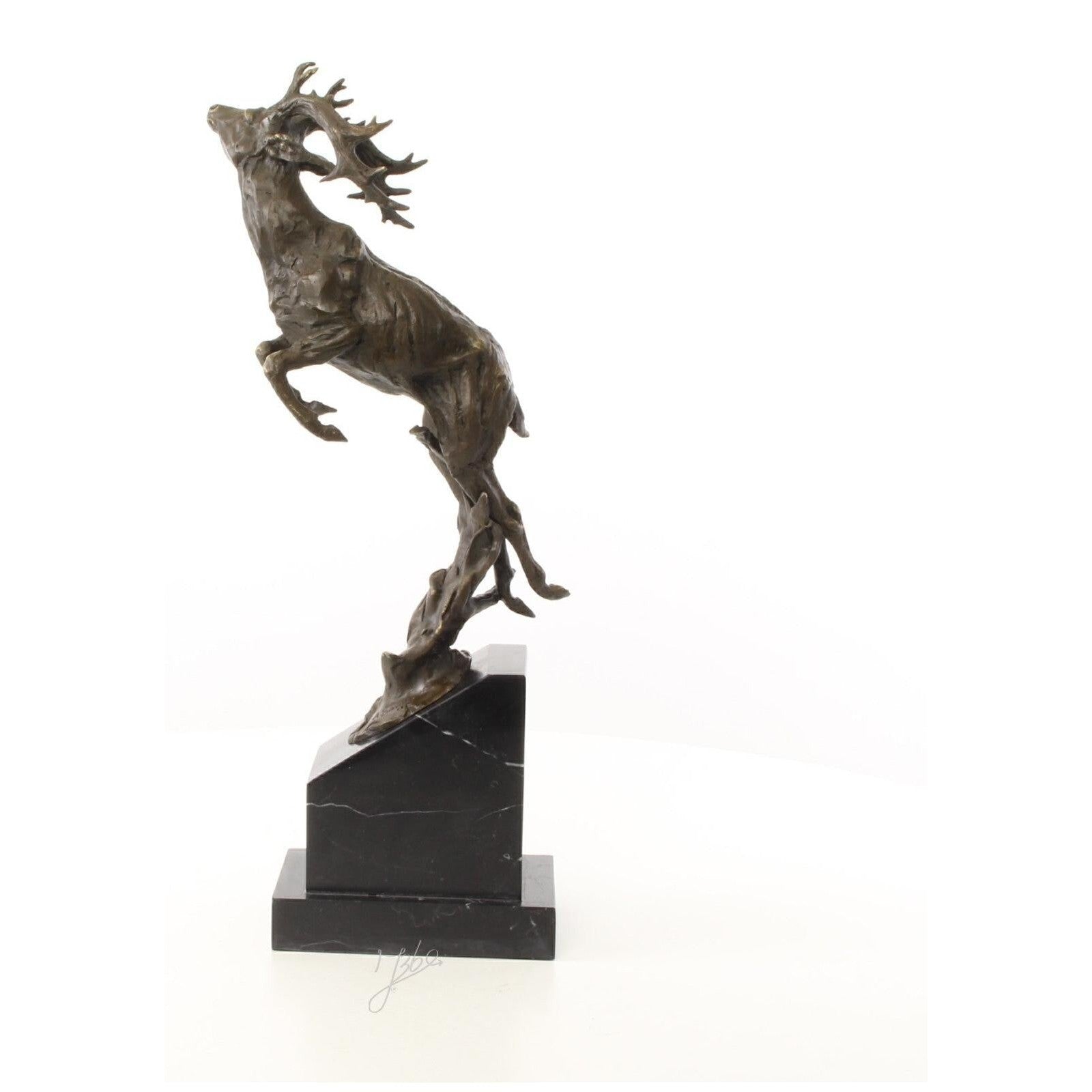 Leaping Stag Sculpture | Handcrafted Bronze Decor