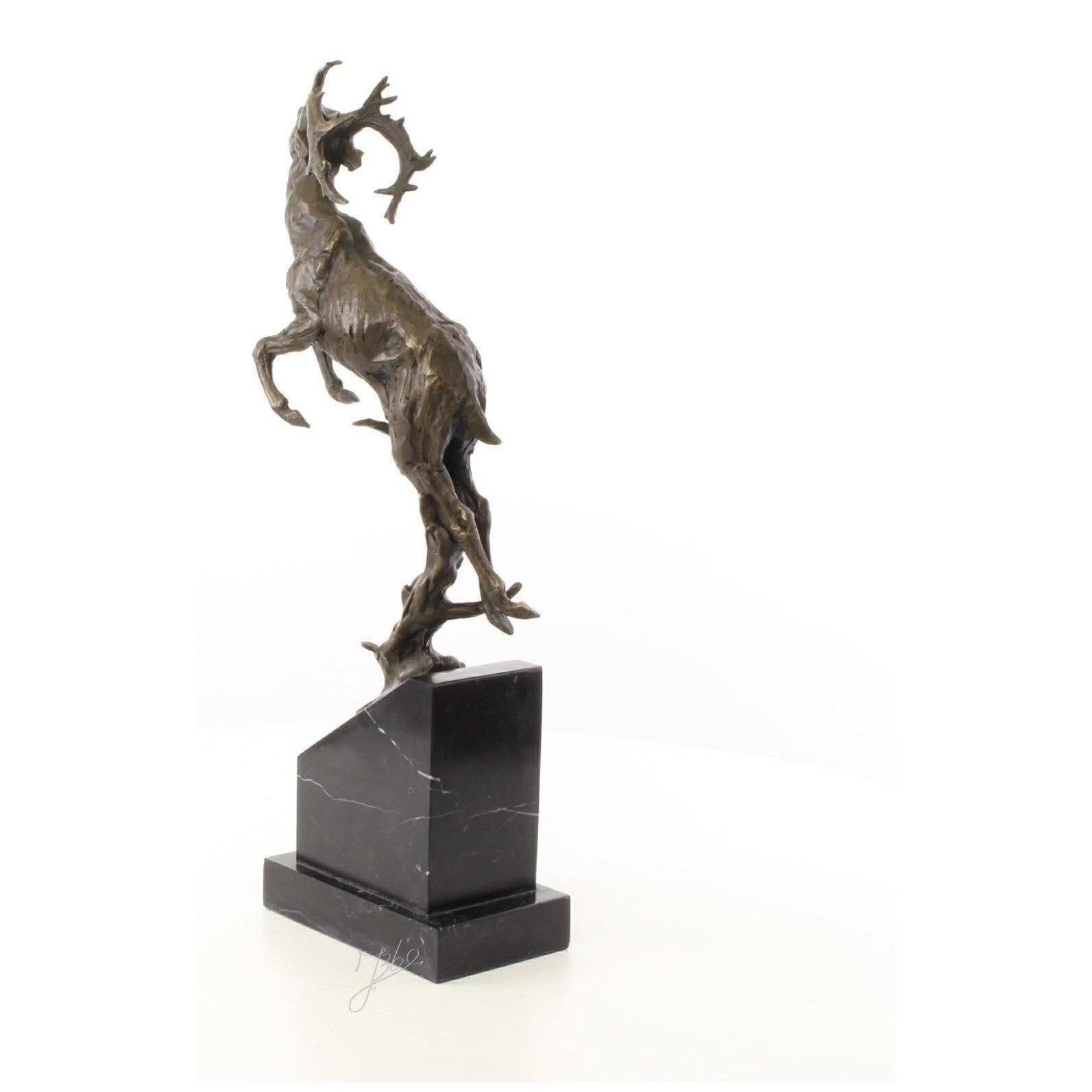Leaping Stag Sculpture | Handcrafted Bronze Decor