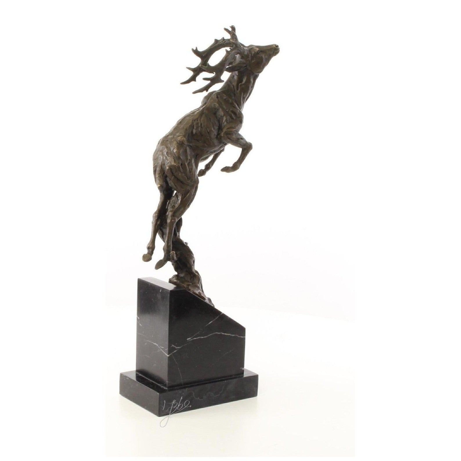 Leaping Stag Sculpture | Handcrafted Bronze Decor