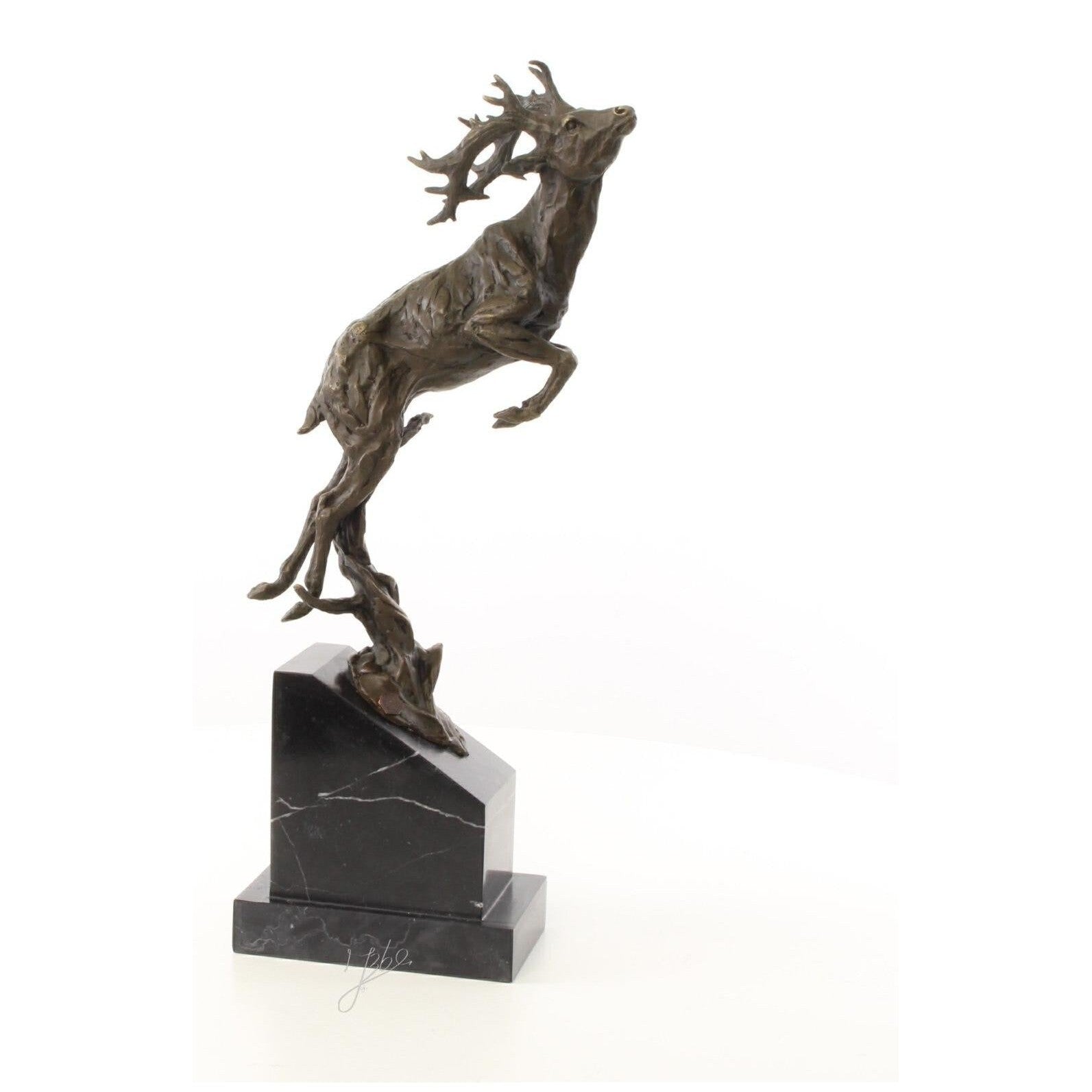 Leaping Stag Sculpture | Handcrafted Bronze Decor