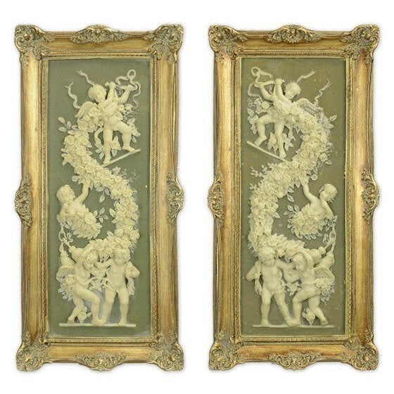 Cherub Wall Panels | Handcrafted Resin Decor | Unique Home Accent