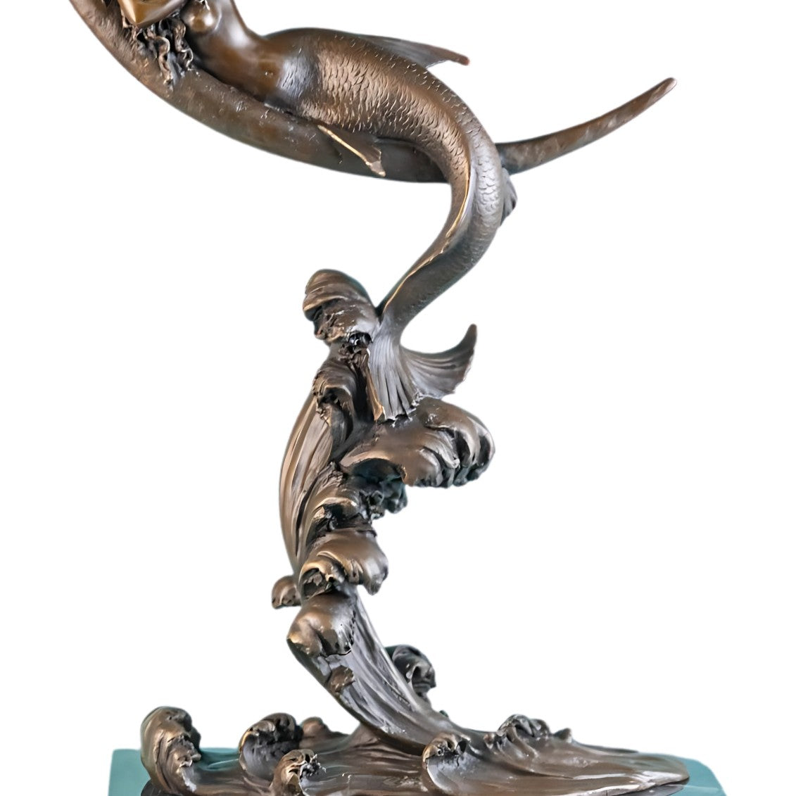 Bronze Mermaid on Crescent Moon | Curios & Collectibles