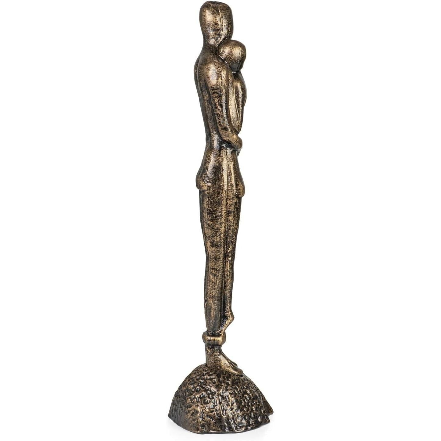 Bronze-Look Cast Iron Sculpture of an Embracing Couple, Figurines & St
