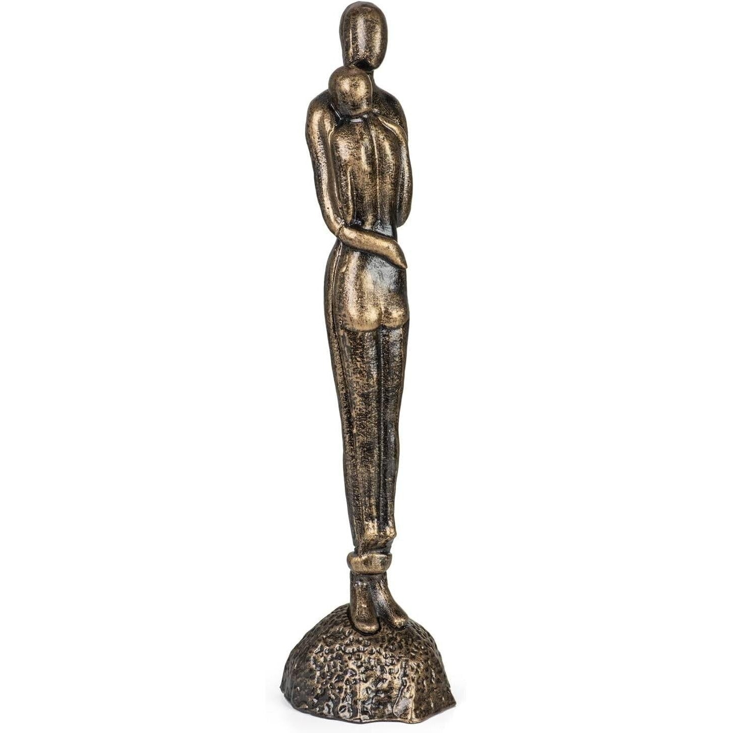 Bronze-Look Cast Iron Sculpture of an Embracing Couple, Figurines & St