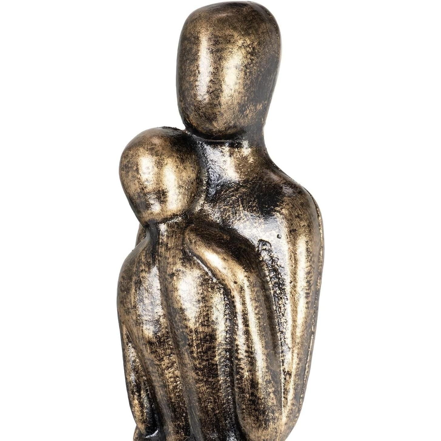 Bronze-Look Cast Iron Sculpture of an Embracing Couple, Figurines & St