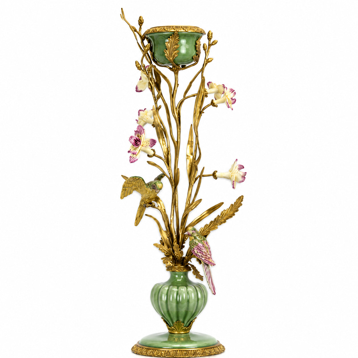 Hummingbird Floral Vase | Handcrafted Porcelain Decor