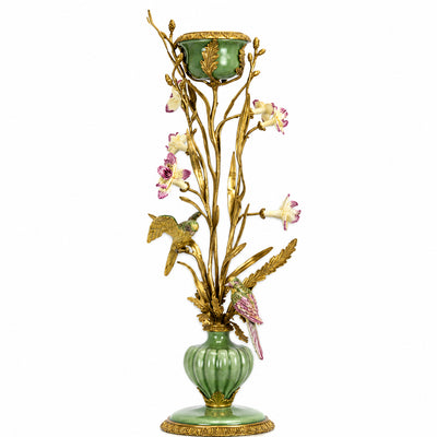 Hummingbird Floral Vase | Handcrafted Porcelain Decor