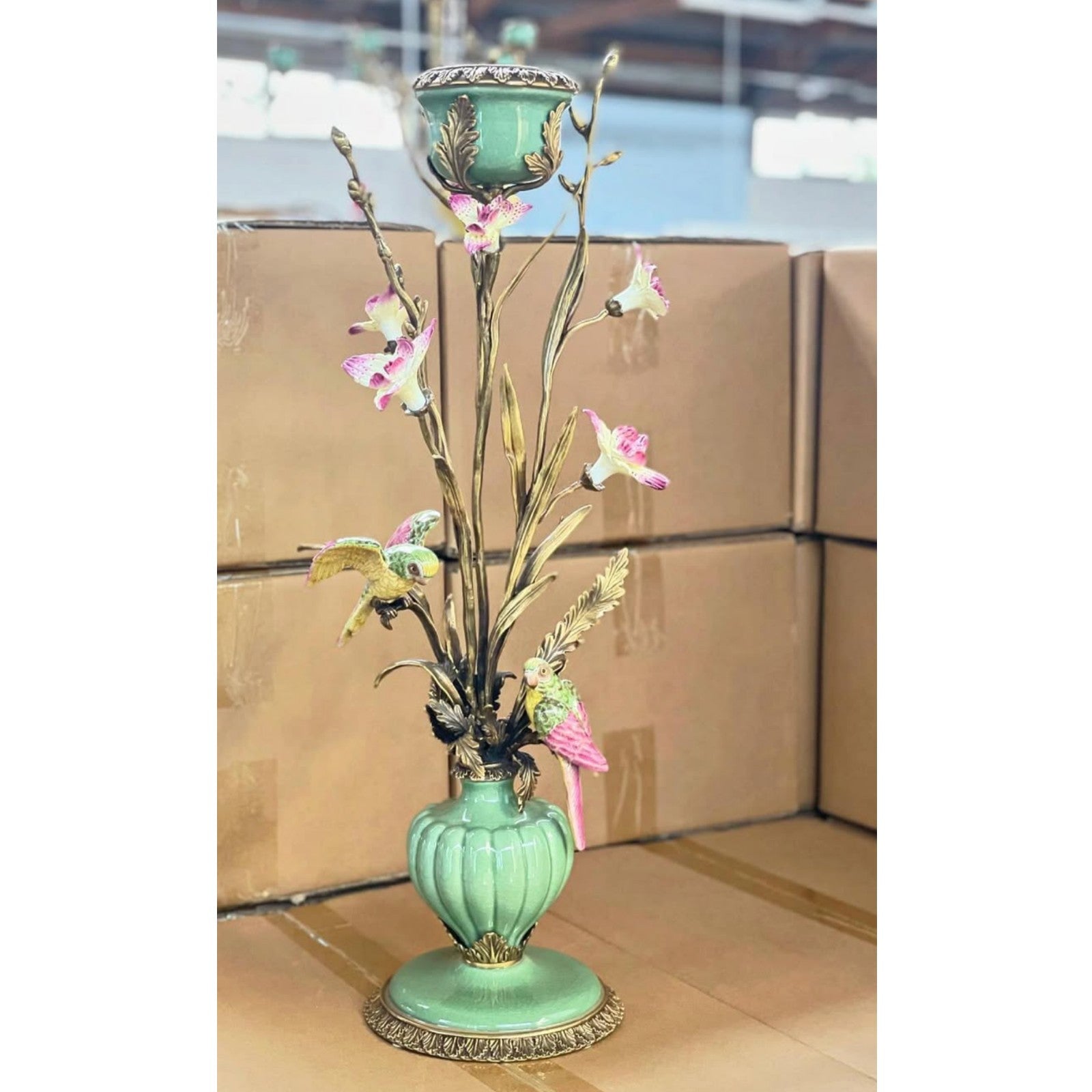Hummingbird Floral Vase | Handcrafted Porcelain Decor