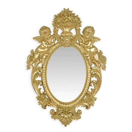 Cherub Rococo Mirror Frame | Handcrafted Brass Decor