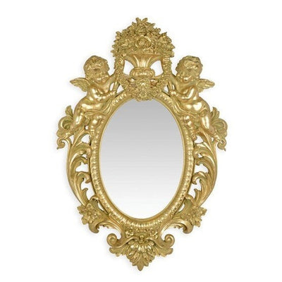 Cherub Rococo Mirror Frame | Handcrafted Brass Decor