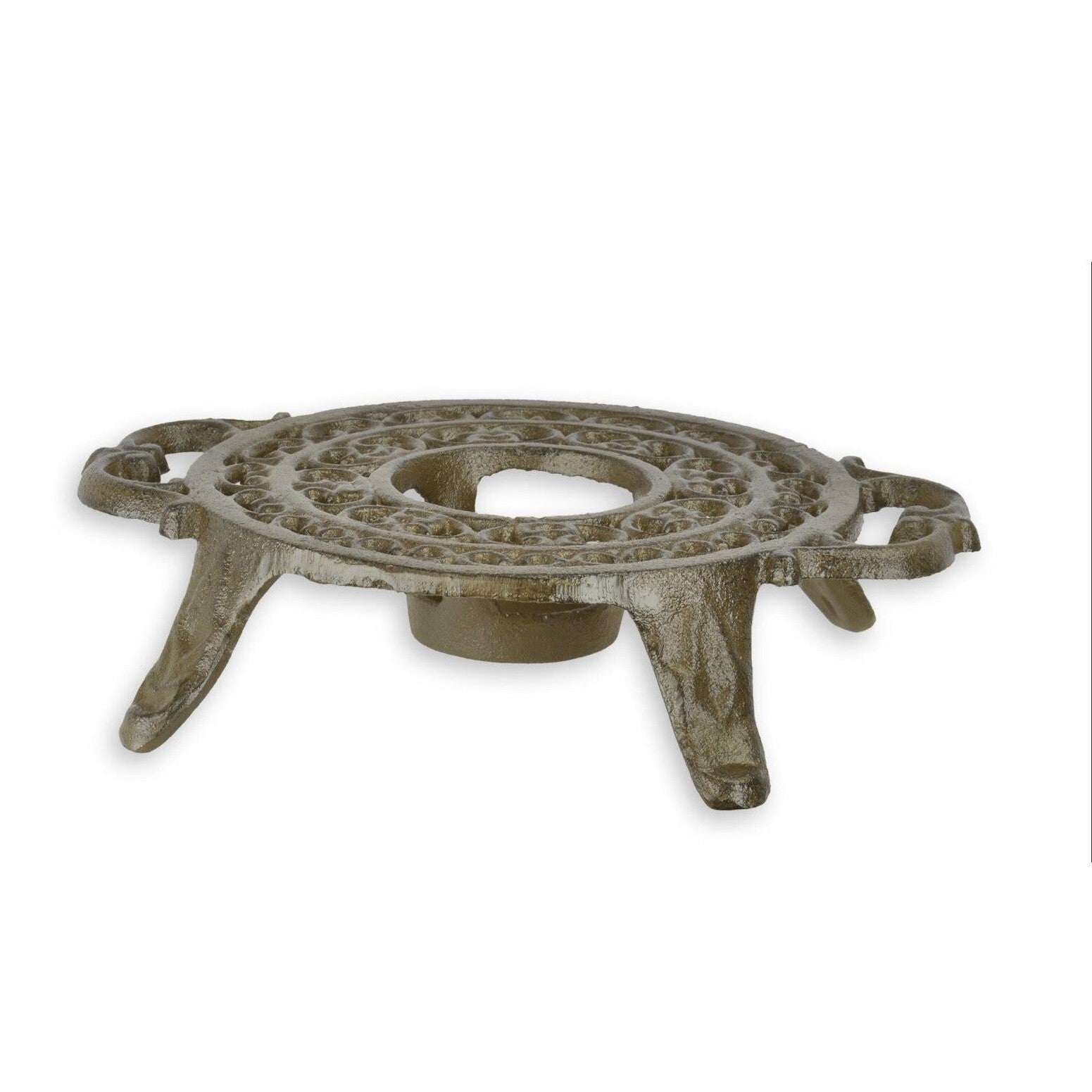 Ornate Round Trivet Stand | Handcrafted Cast Iron Decor
