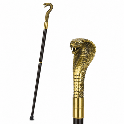Cobra Head Walking Cane | Handcrafted Brass Decor | Gift Idea