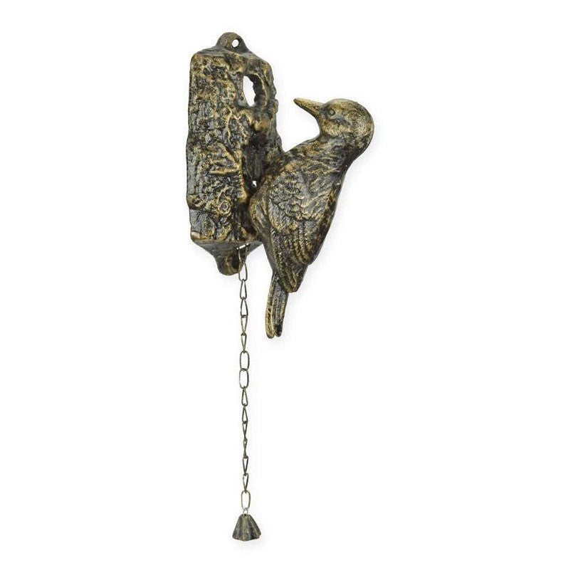 Woodpecker Wall Bell | Handcrafted Cast Iron Decor | Gift Idea