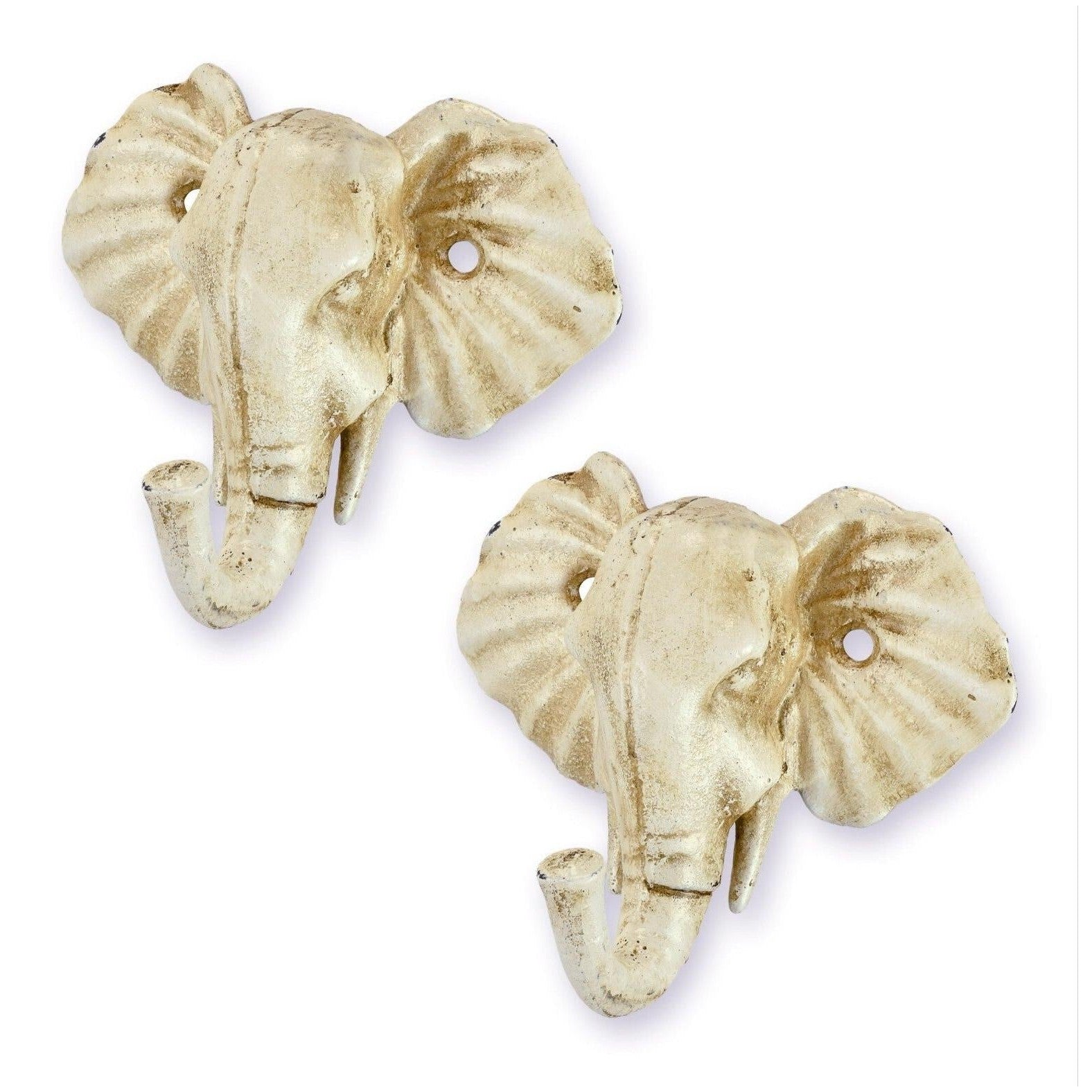 Elephant Wall Hook Pair | Handcrafted Iron Decor