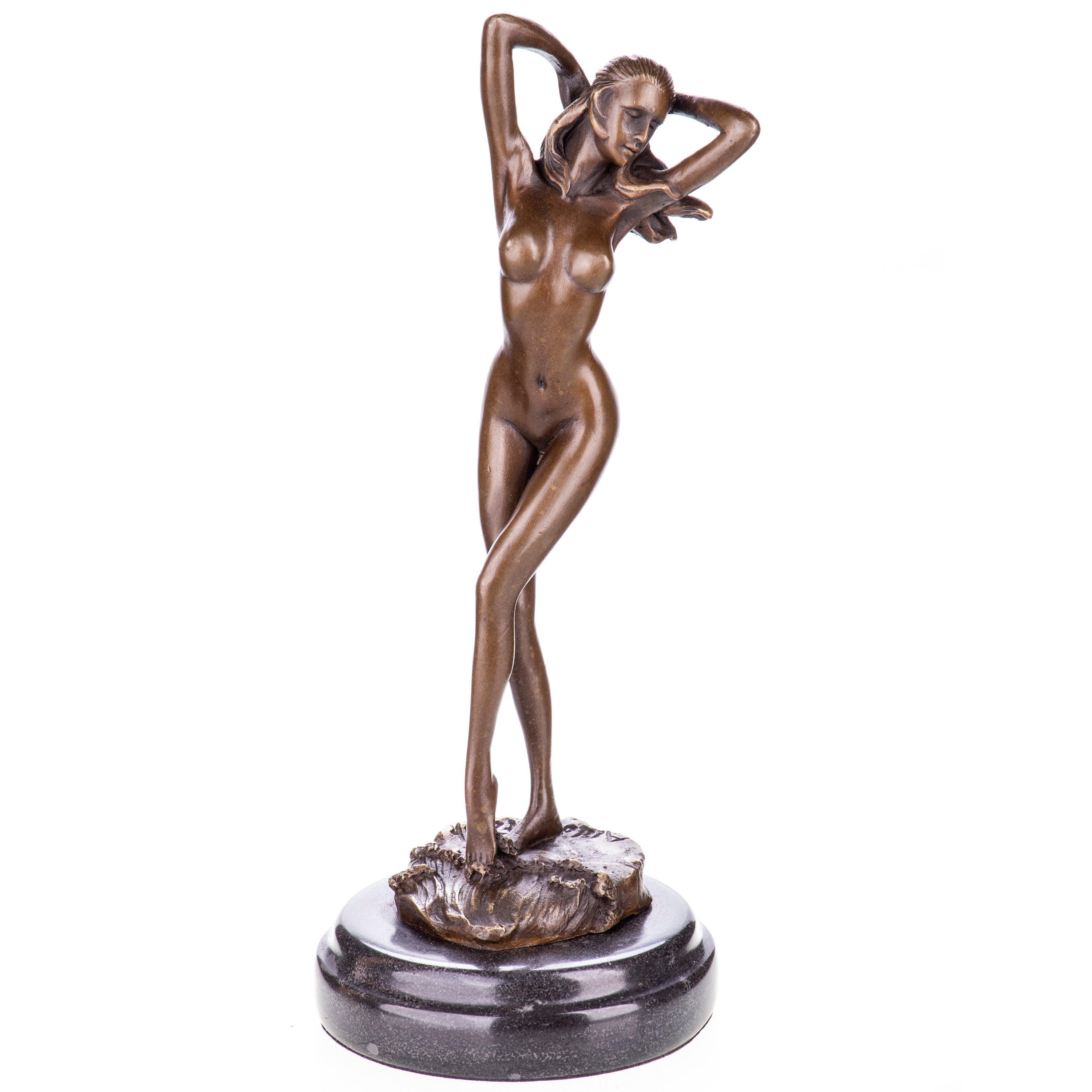 Standing Nude Woman Statue | Handcrafted Bronze Decor