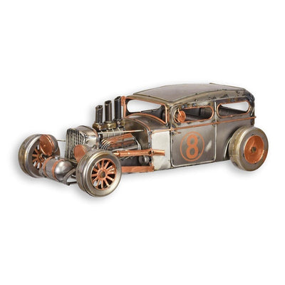 Vintage Tin Hot Rod Model Car – Handmade Metal Collectible