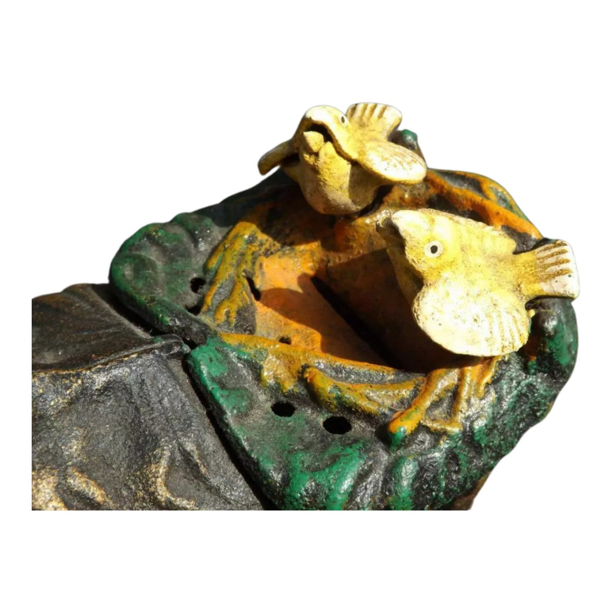 Cast Iron Mechanical Bank – Eagle Feeding Her Eaglets, Animal Sculptur