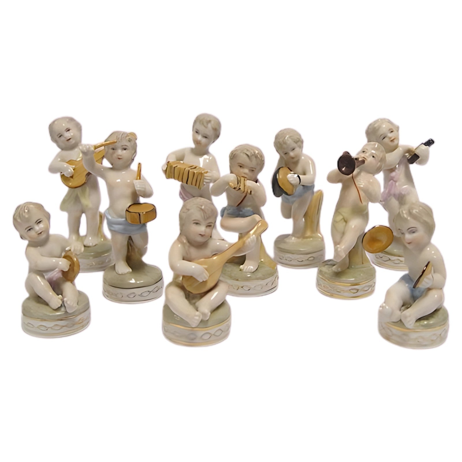Porcelain Musician Angel Figurines Set | Handcrafted Porcelain Decor