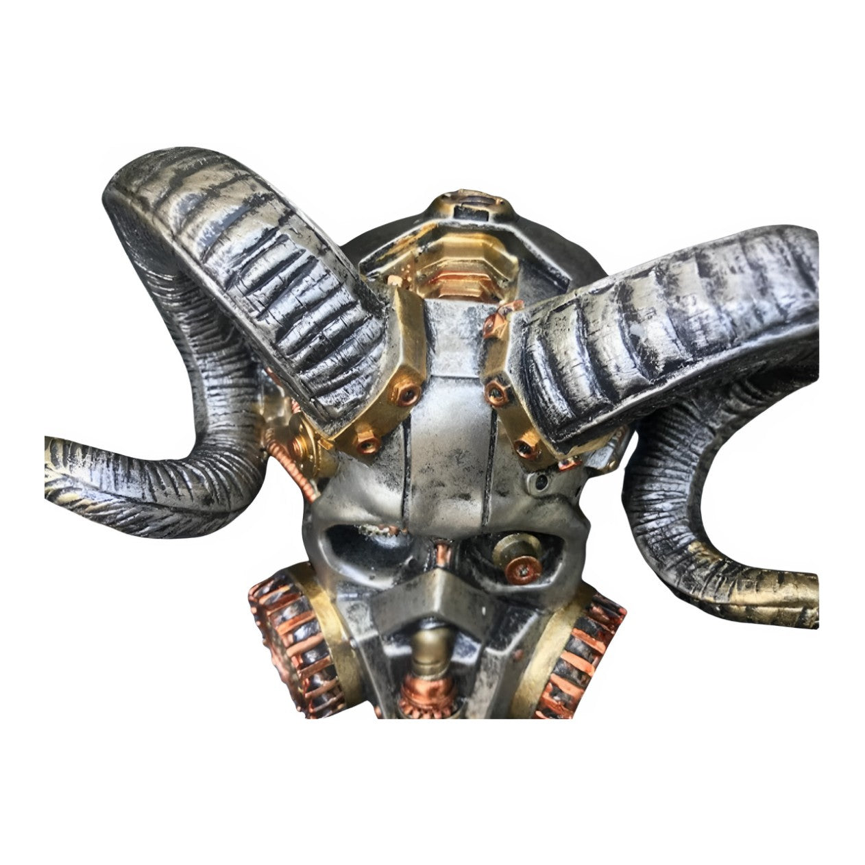 Steampunk Ram Gas Mask Wall Plaque | Handcrafted Resin Decor | Unique Home Accen