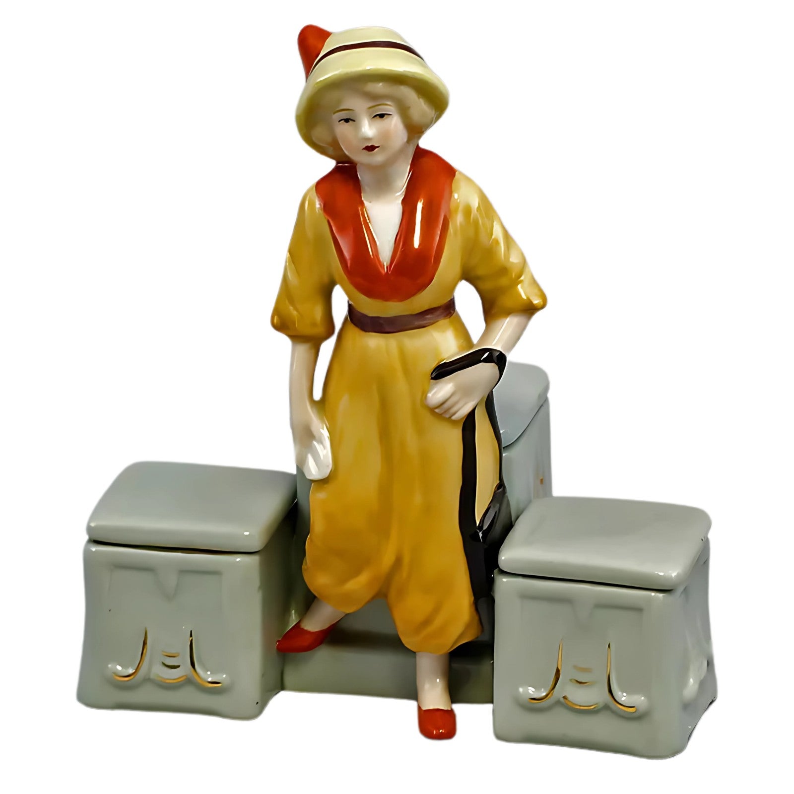 Retro Lady Vanity Box | Handcrafted Porcelain Decor
