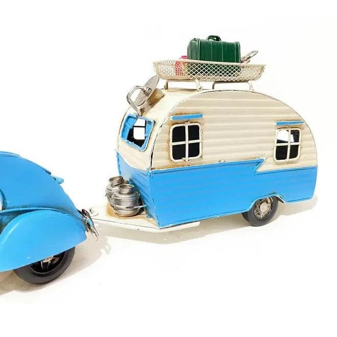 Tin Model of a 2CV with Caravan | Tin & Model Collectibles