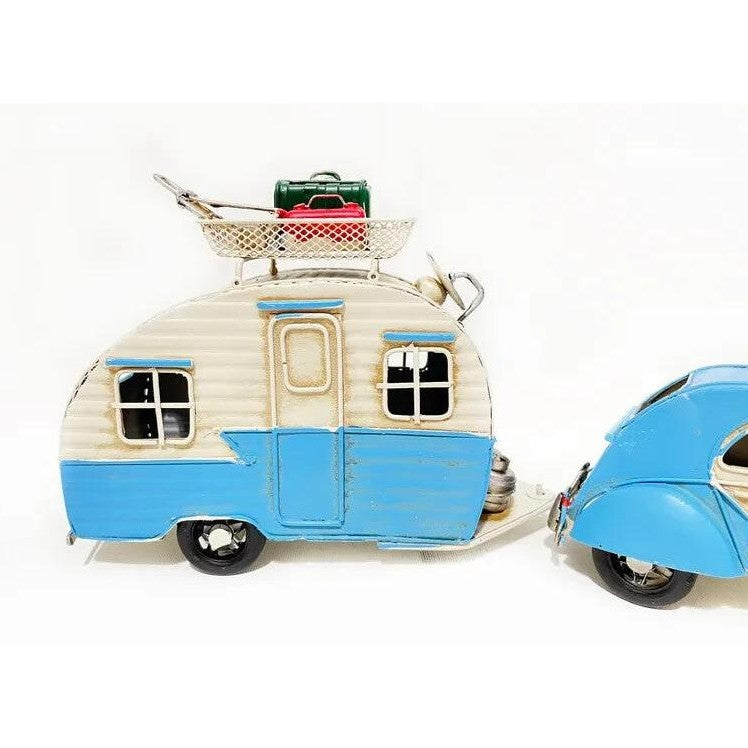 Tin Model of a 2CV with Caravan | Tin & Model Collectibles