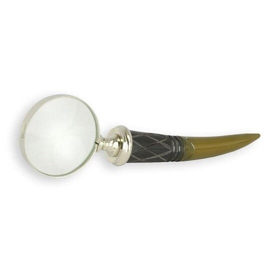 Horn Handle Magnifying Glass | Brass Decor | Unique Home Accent