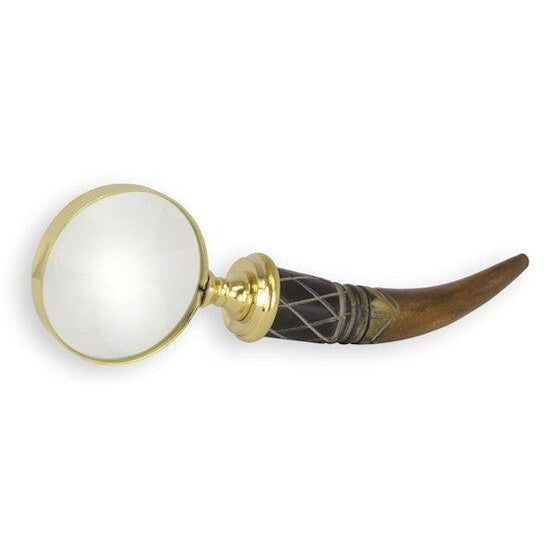 Horn Handle Magnifying Glass | Brass Decor | Gift Idea
