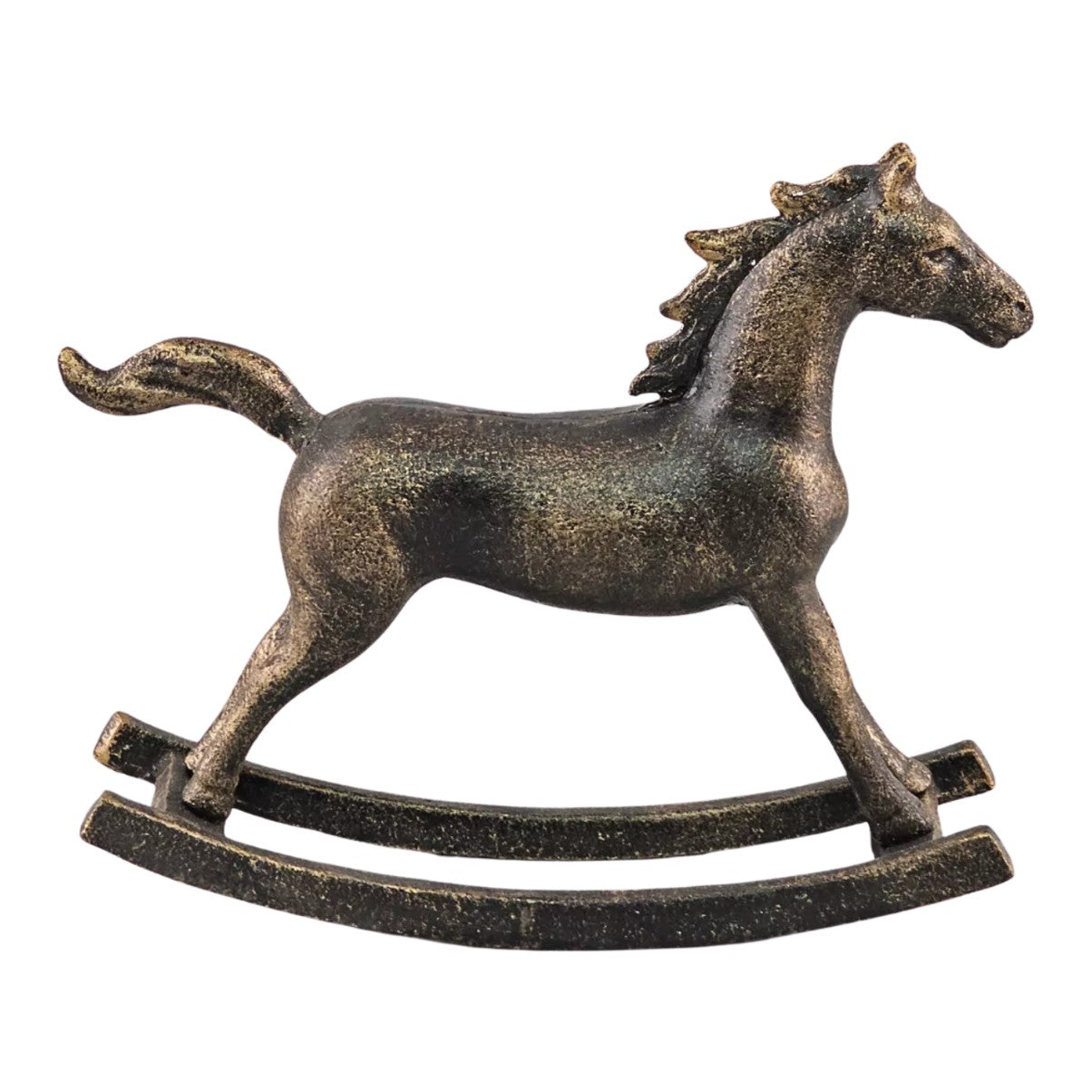 Nostalgic Delight: Handcrafted Cast Iron Rocking Horse, Animal Sculptu