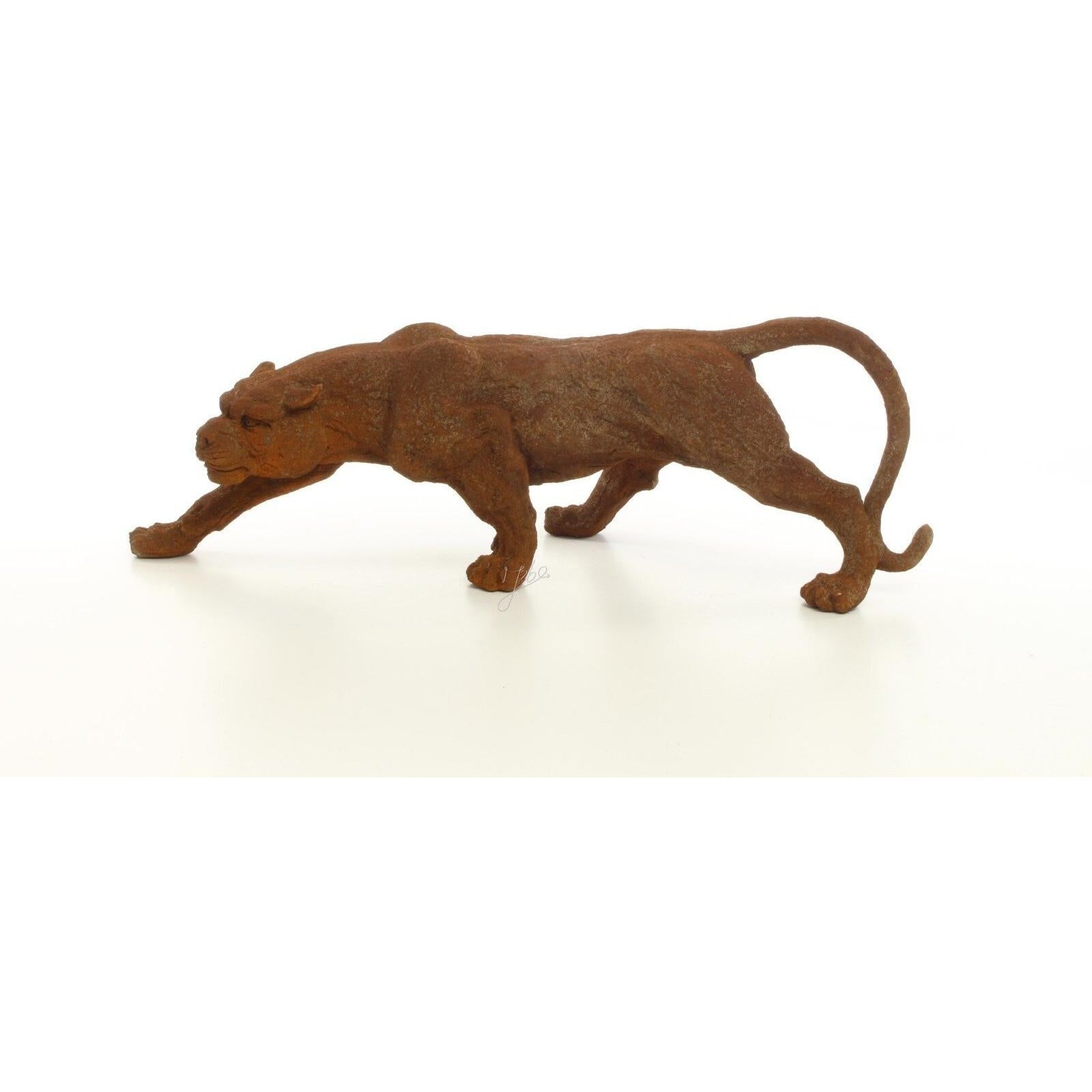 Rustic Resin Panther Sculpture – Garden or Indoor Decor