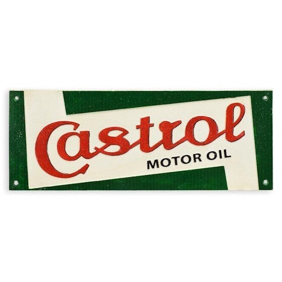 Castrol Motor Oil Sign | Handcrafted Tin Decor | Gift Idea