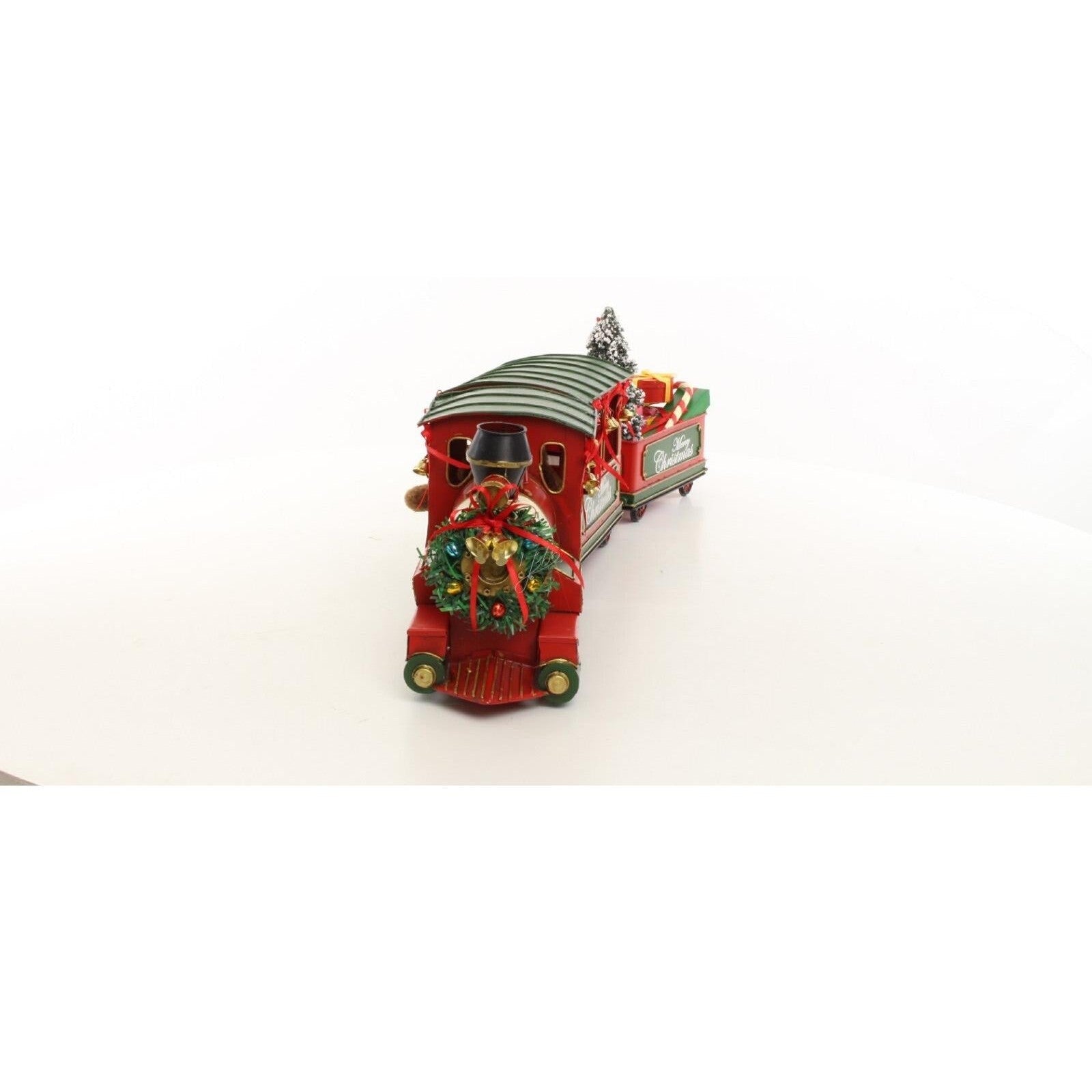 Tin Model of a Locomotive with 2 Wagons in Christmas Style